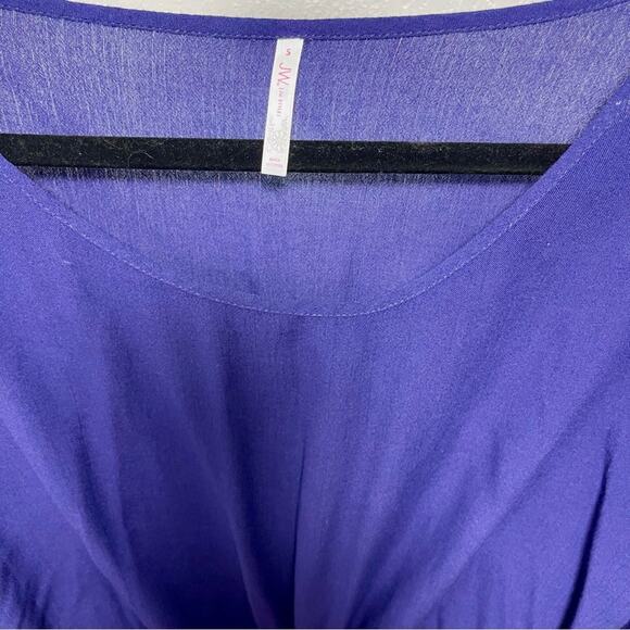 JW Style Small Blue Hippy Bell Sleeve Blouse Boho Size S-M - Picture 4 of 8